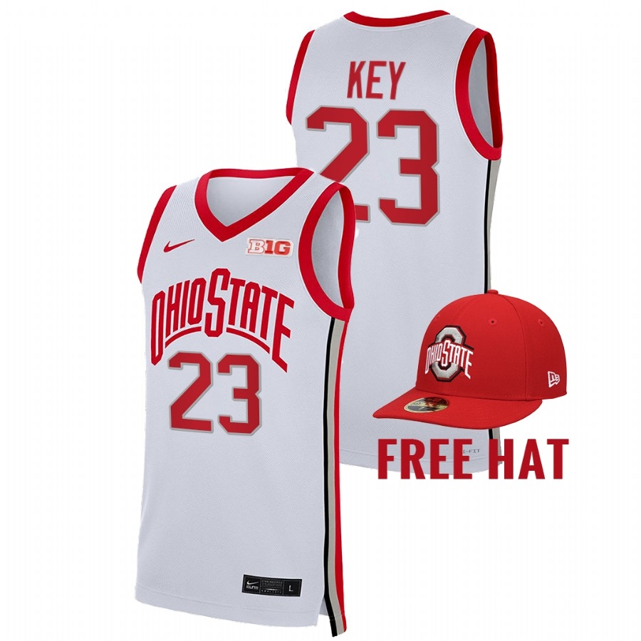Ohio State Buckeyes Men's NCAA Zed Key #23 Key 2021-22 Free Hat College Basketball Jersey KKL0549QI